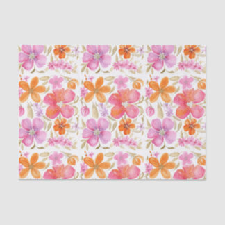 Flowers in Pink Orange Purple Tissue Paper
