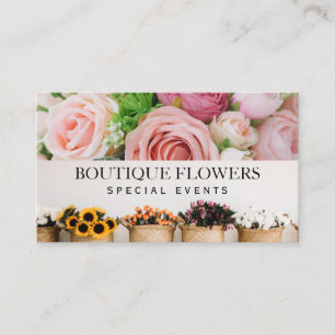 Flowers in Pots Beautiful Roses Business Card