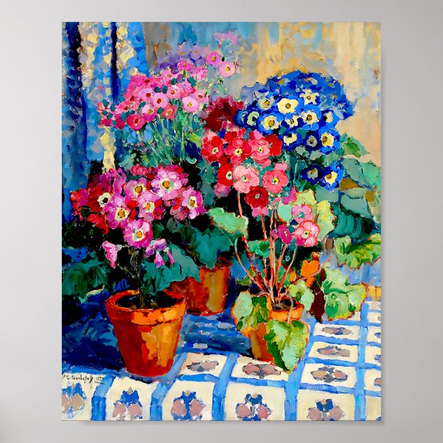 Flowers in Pots by Konstantin Gorbatov Poster (Front)