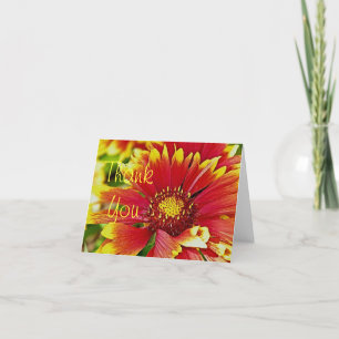 Flowers in red and yellow thank you card