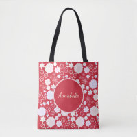 Flowers in Red Floral Pattern Custom Named