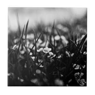 Flowers in the field in spring ceramic tile