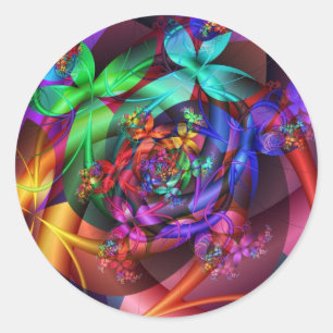 Flowers in the Sky Classic Round Sticker