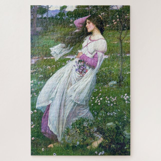 Flowers in the Wind, John William Waterhouse Jigsaw Puzzle (Vertical)