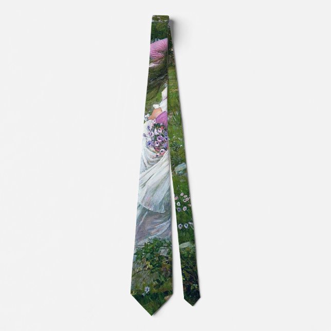 Flowers in the Wind, John William Waterhouse Tie (Front)
