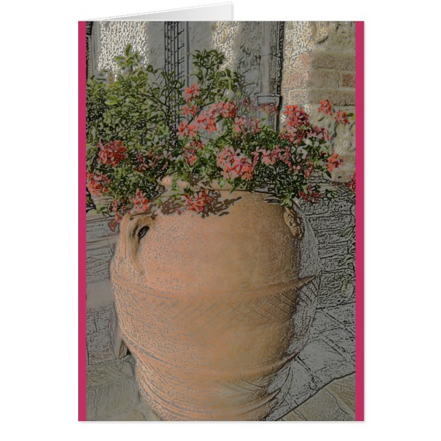 Flowers in Tuscan terracotta planter (Front)