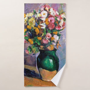 Flowers in Vase, Cezanne Bath Towel