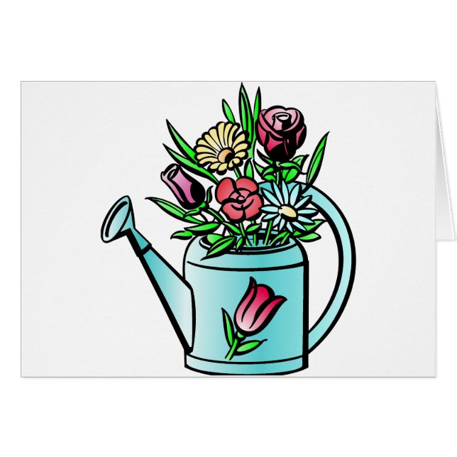 Flowers in Watering Can (Front Horizontal)