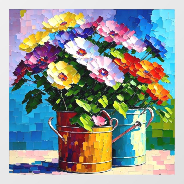 Flowers in watering cans (Sheet)