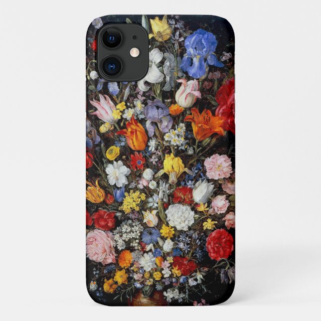 Flowers in Wooden Vessel, Jan Brueghel the Elder Case-Mate iPhone Case (Back)