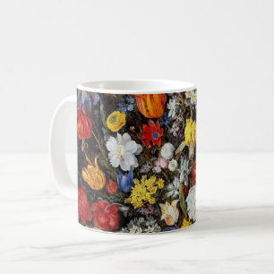 Flowers in Wooden Vessel, Jan Brueghel the Elder Coffee Mug