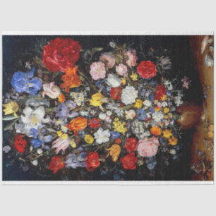 Flowers in Wooden Vessel, Jan Brueghel the Elder Tissue Paper