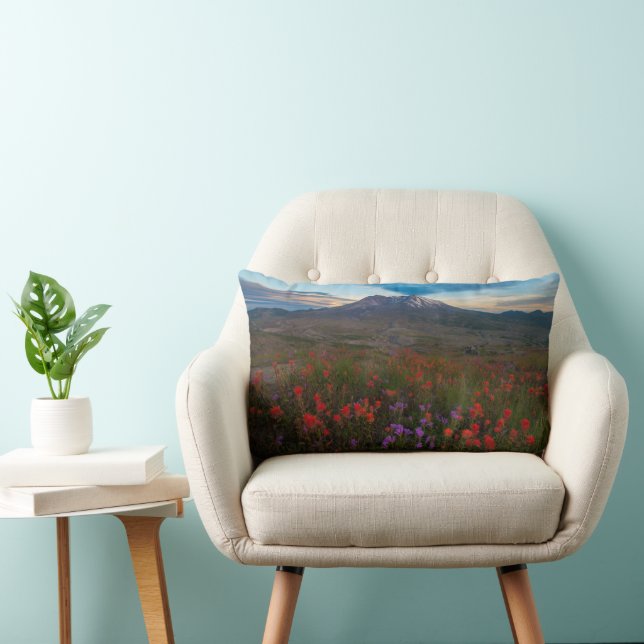 Flowers | Indian Paintbrush & Penstemon Lumbar Cushion (Chair)
