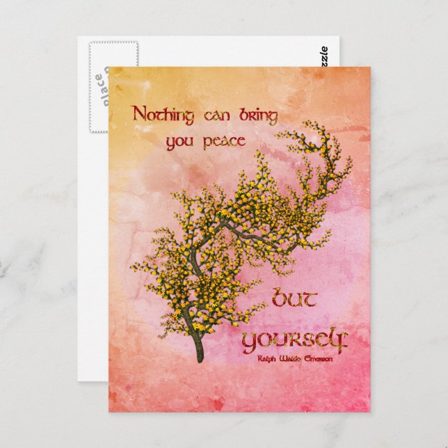 Flowers Inner Peace Inspirational  Postcard (Front/Back)