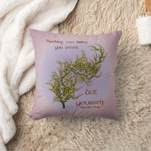 Flowers Inner Peace Inspirational Quote Cushion