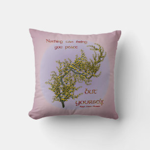 Flowers Inner Peace Inspirational Quote Cushion