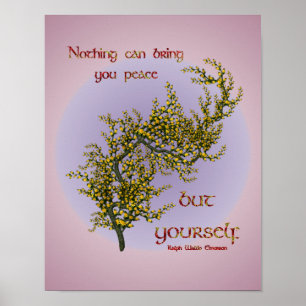 Flowers Inner Peace Inspirational Quote Poster