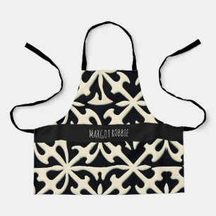 Flowers Isometric Monochromical Botanical Pattern Apron