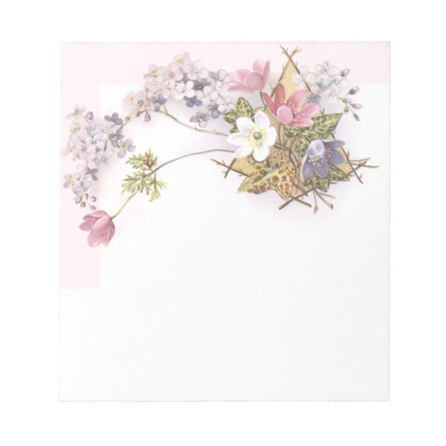 Flowers & Ivy Victorian Trade Card Notepad (Front)