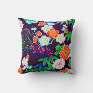 Flowers, Japanese Design Cushion
