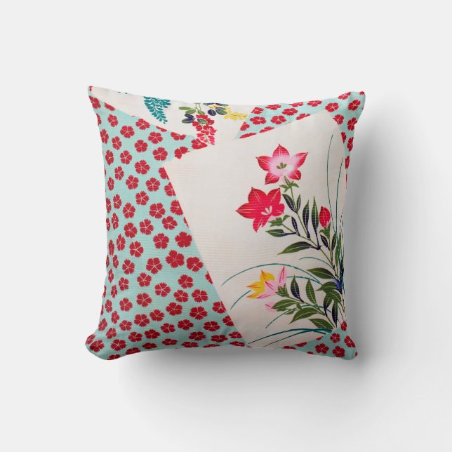 Flowers, Japanese Design Cushion (Front)