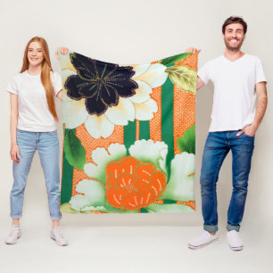 Flowers, Japanese Design Fleece Blanket