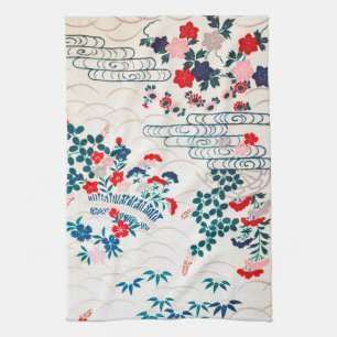 Flowers, Japanese Design Tea Towel