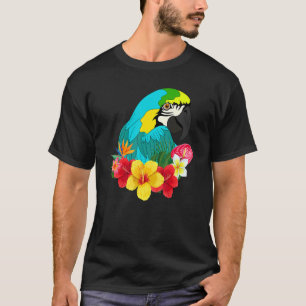 Flowers Jungle Animal   Bird   Exotic Macaw Parrot T-Shirt