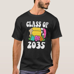 Flowers Kids Back To School Class of 2035 PreK Pen T-Shirt
