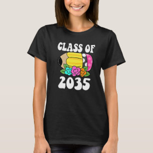 Flowers Kids Back To School Class of 2035 PreK Pen T-Shirt