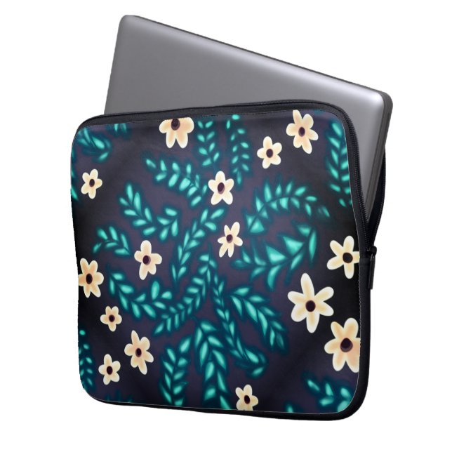flowers laptop sleeve (Front Left)