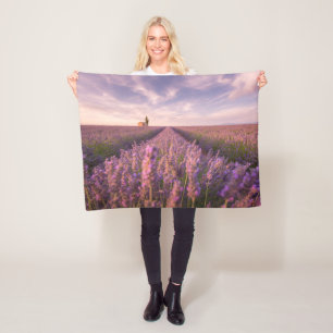 Flowers Lavender Southern France Fleece Blanket