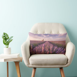 Flowers Lavender Southern France Lumbar Cushion