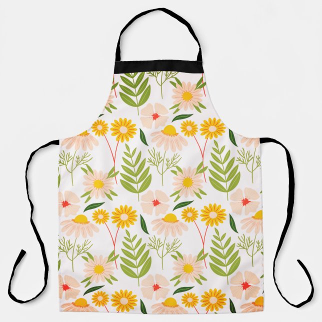 Flowers & Leaves Garden Pattern Apron (Front)
