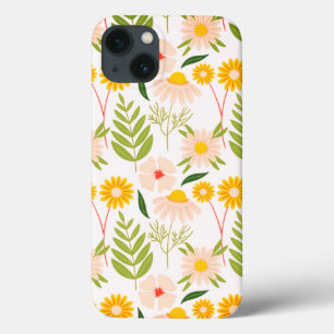 Flowers & Leaves Garden Pattern iPhone 13 Case