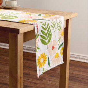 Flowers & Leaves Garden Pattern Long Table Runner