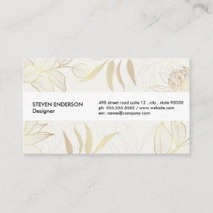 Flowers Leaves Illustration  Business Card