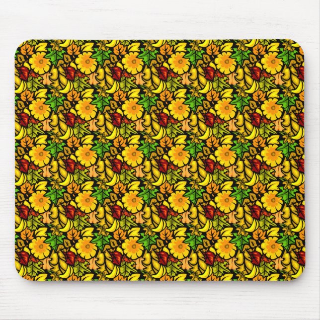 Flowers & Leaves Mouse Pad (Front)