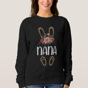 Flowers Leopard Nana Bunny Easter Day Cute Women G Sweatshirt