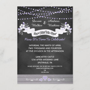 Flowers & Lights Chalkboard Post Wedding Invite