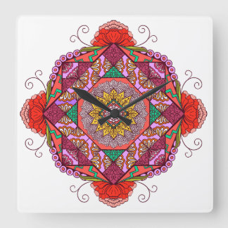 Flowers like the Cosme Square Wall Clock