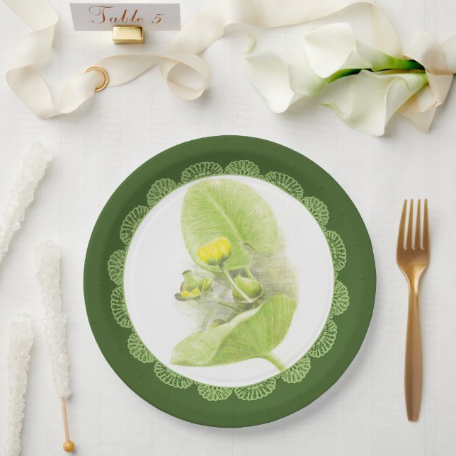 Flowers lilies paper plate (Wedding)