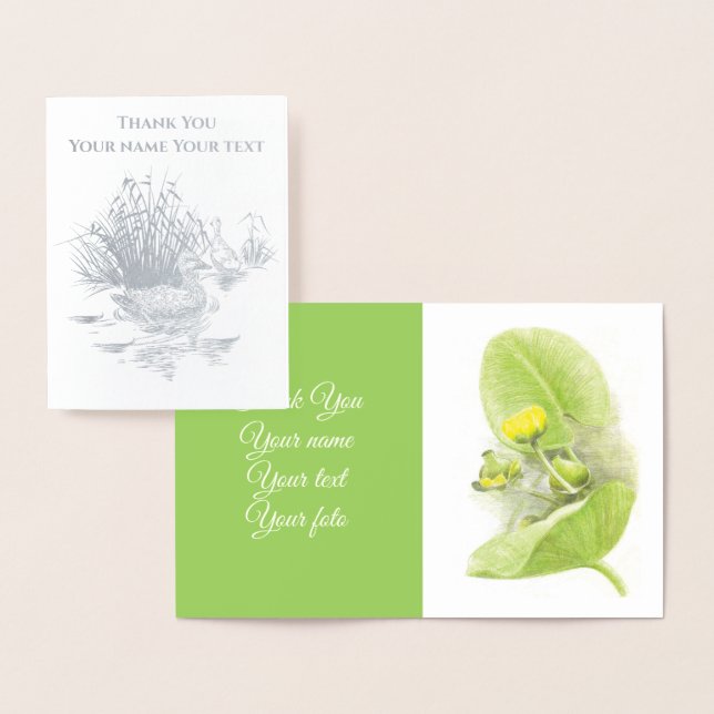 Flowers lilies  Pencil drawing Foil Card (Display)