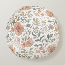 Flowers Line Pattern Rounded Pillowcase