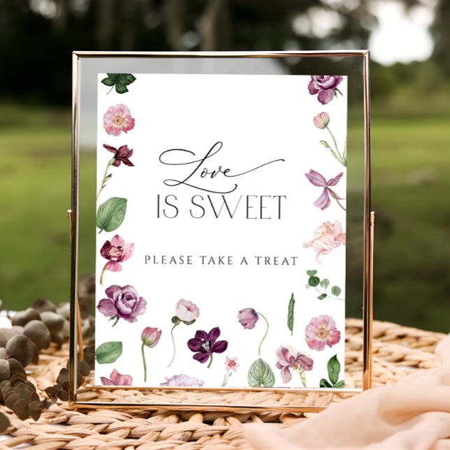 Flowers Love is Sweet Please Take a Treat Sign (Creator Uploaded)