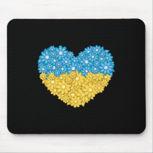 Flowers Love Ukrainian Flag Mouse Pad
