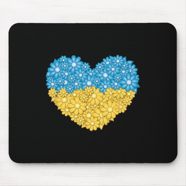 Flowers Love Ukrainian Flag  Mouse Pad (Front)
