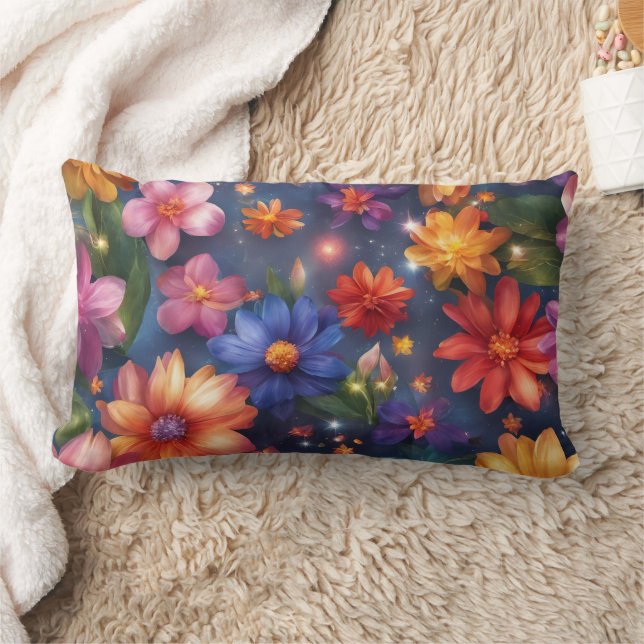 Flowers - Lumbar Pillow 13" x 21" (Blanket)