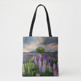 Flowers Lupine Field in New Zealand Tote Bag