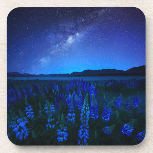 Flowers Lupines Blooming at Night Lake Tekapo Coaster